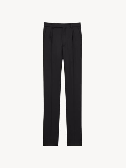 SAINT LAURENT TAPERED PANTS IN BRUSHED WOOL FLANNEL