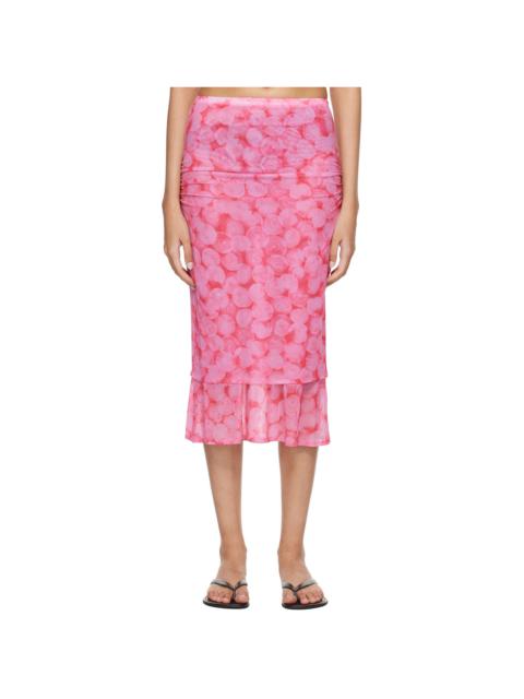 ≪DRIES VAN NOTEN≫ ドレープクレープ マキシスカート ピンク ≪DRIES VAN NOTEN≫ ドレープクレープ マキシスカート ピンク