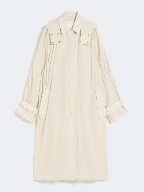 Sportmax GATTO Long taffeta raincoat - VANILLA