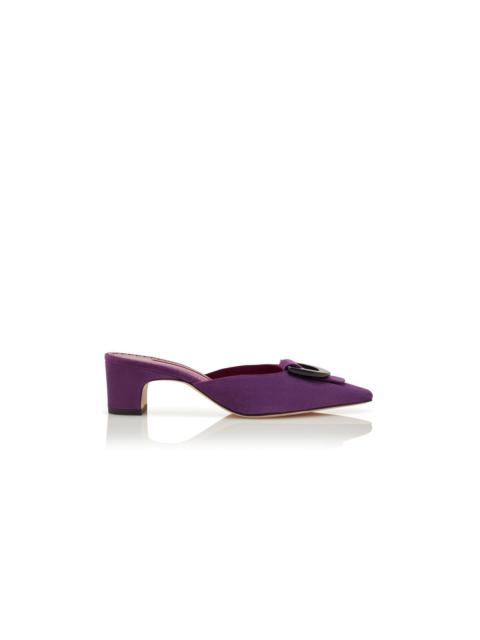 Purple Suede Pointed Toe Mules