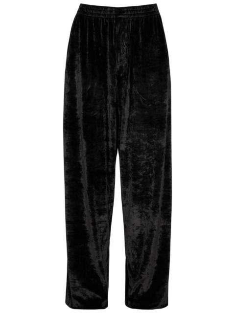 BALENCIAGA Wide-leg velour sweatpants