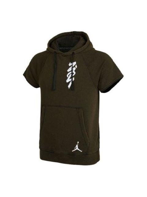 Jordan Air Jordan Dri-FIT Zion Embroidered Quick Dry Sports Short Sleeve Green DA9843-010