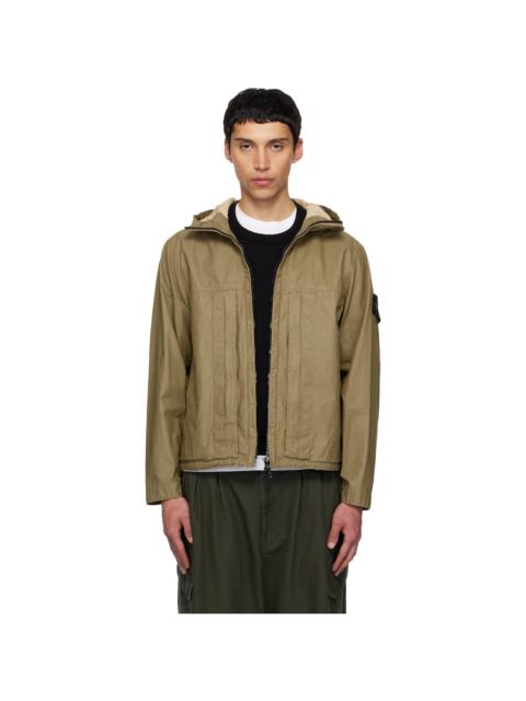 Stone Island Khaki 4100012 Double-Coated Cotton Ripstop Jacket