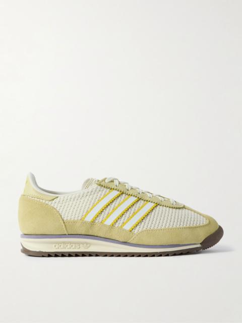 adidas Originals SL 72 OG suede and leather-trimmed mesh sneakers Yellow