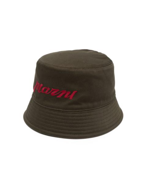 logo-embroidered cotton bucket hat