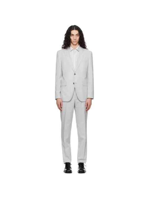 BOSS Gray Two-Piece Regular-Fit Stretch Bouclé Suit