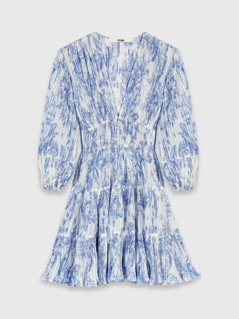 maje Patterned pleated dress