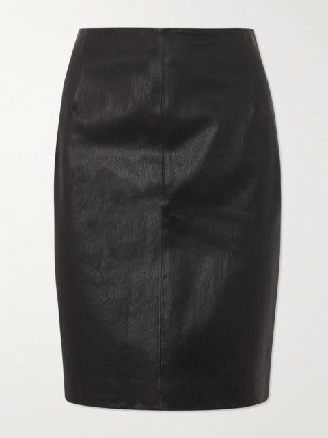 NOUR HAMMOUR Paneled Leather Pencil Skirt
