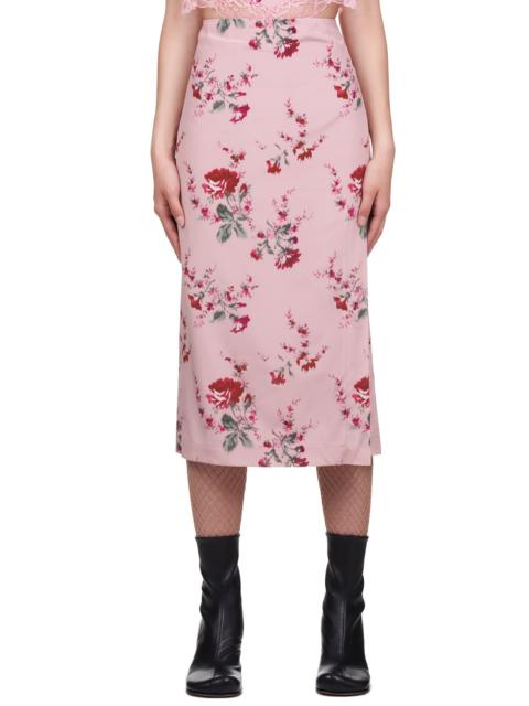 Blumarine Rose De Chine Print Skirt