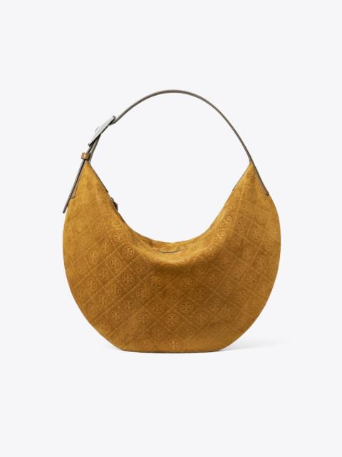 TORY BURCH T Monogram Suede Balloon Bag