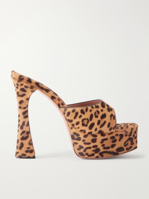 Amina Muaddi Dalida 140 leopard-print calf hair sandals Leopard print