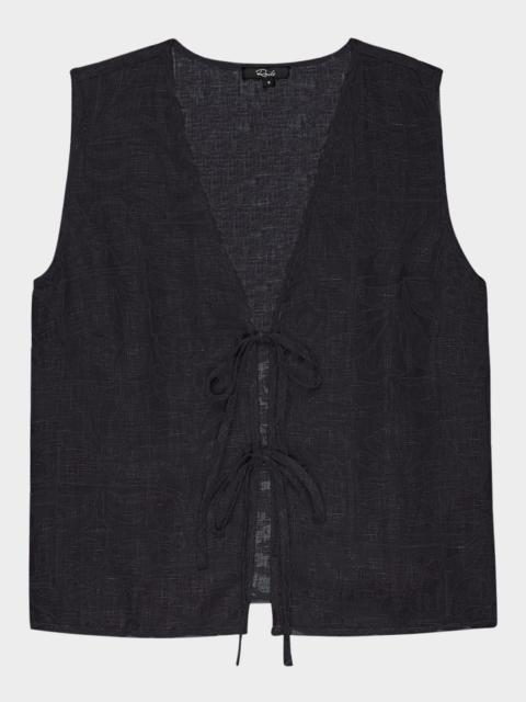 Rails Oregon Linen Tie-Front Top