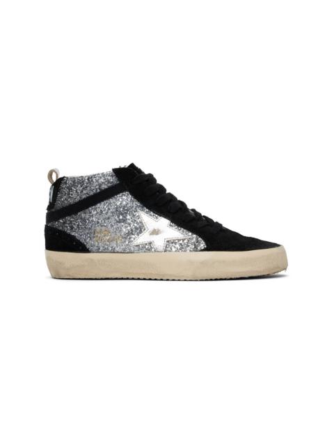 Black & Silver Mid Star Sneakers