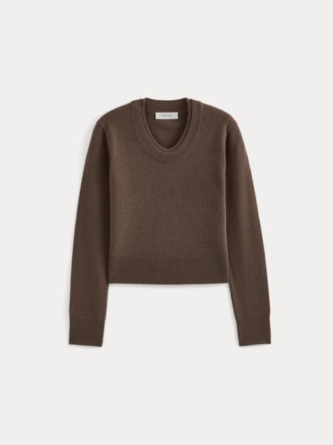 EVERLANE FINE CASHMERE LONG-SLEEVE U-NECK SWEATER