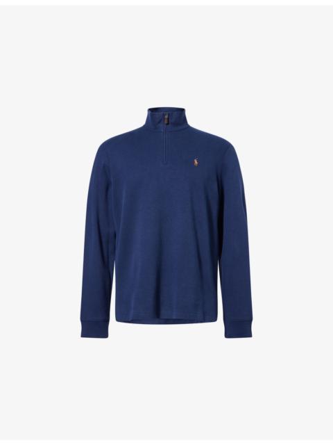 Polo Ralph Lauren Half-Zip Logo-Embroidered Cotton-Jersey Sweatshirt