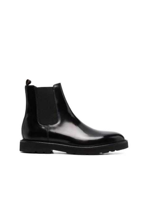 patent-leather ankle boots