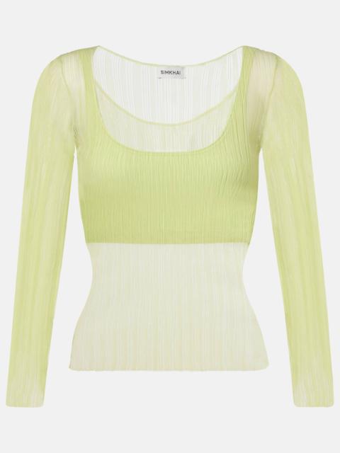 SIMKHAI Sheer jersey top