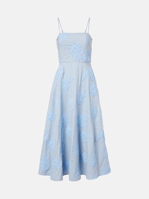 ROTATE Embroidered floral cotton midi dress