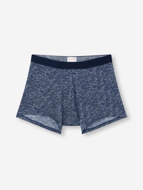 Derek Rose Cloud Pima Cotton Boxer Briefs Navy Blue Night Sky