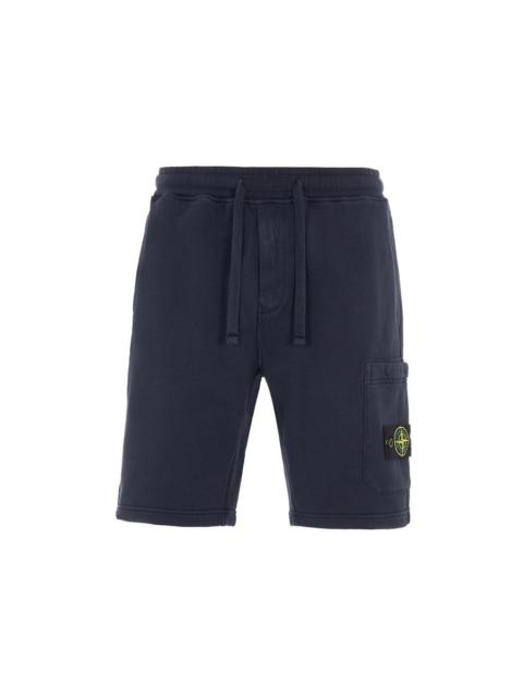 Stone Island Stone Island 64651 Cotton Fleece Garment Dyed Shorts Navy