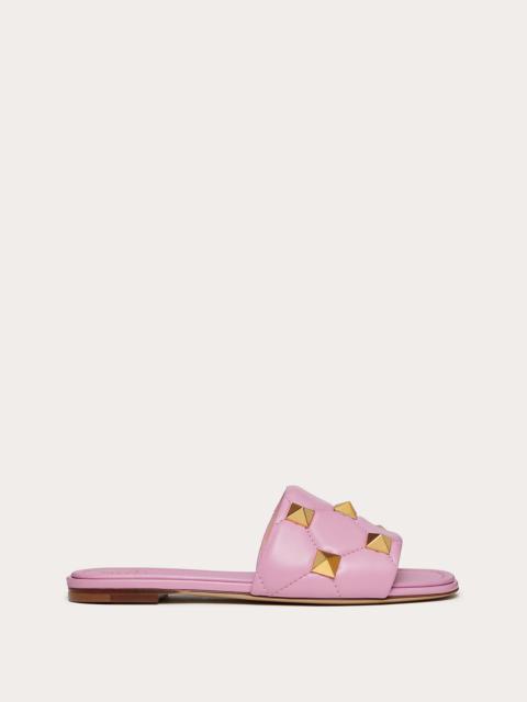 Valentino ROMAN STUD FLAT SLIDE SANDAL IN QUILTED NAPPA