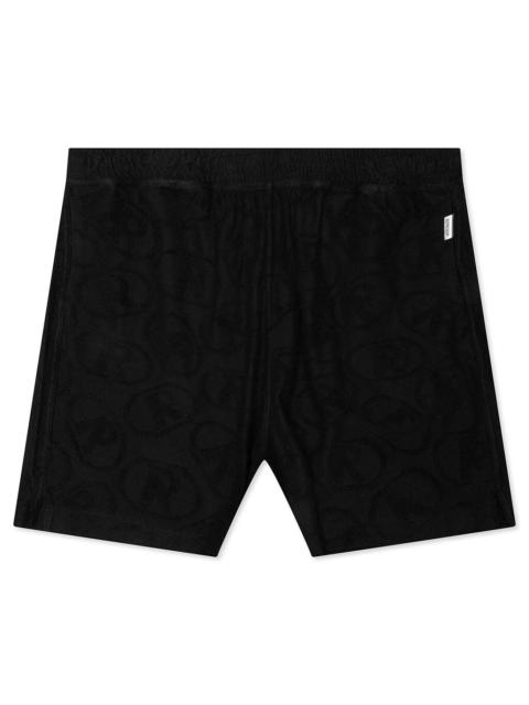 REPRESENT AOP TOWEL SHORT - BLACK
