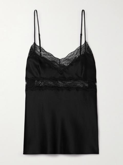 NILI LOTAN Felicie Lace-trimmed Silk-charmeuse Camisole
