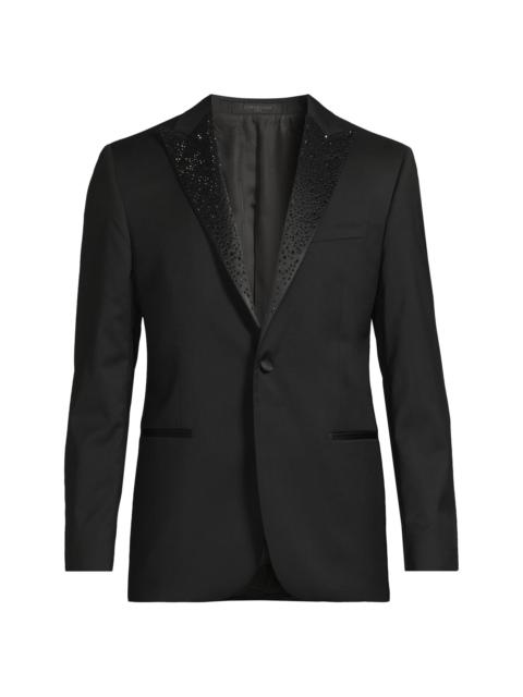CORNELIANI Men's Crystal Peak Lapel Sportcoat - Black