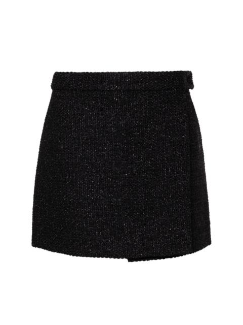 wrap tweed miniskirt