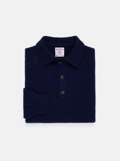J. PRESS MADE-IN-SCOTLAND NAVY SHAGGY DOG POLO - CLASSIC FIT