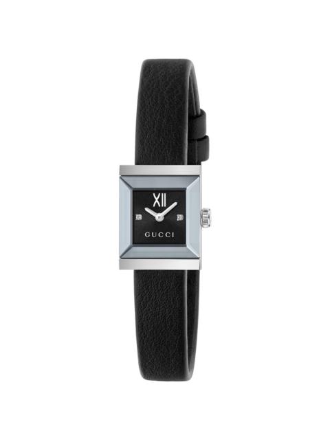 GUCCI Women's G-Frame Stainless Steel, 0.008 TCW Diamond & Leather Strap Watch/14MM x 18MM - Black