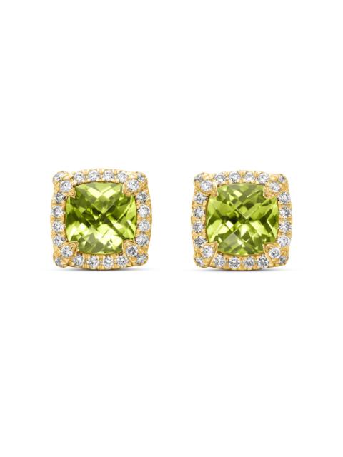 DAVID YURMAN Women's Petite Chatelaine Pavé Bezel Stud Earrings in 18K Yellow Gold - Peridot