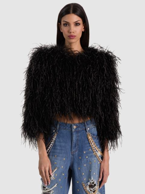 Alice + Olivia KIDMAN FEATHERED JACKET