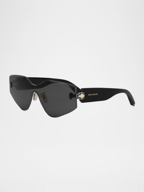 BVLGARI Serpenti Rimless Metal & Nylon Shield Sunglasses