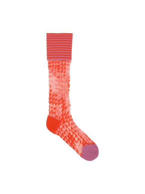 HENRIK VIBSKOV PUZZLE KNEE SOCK - MANDARIN PURPLE TILES