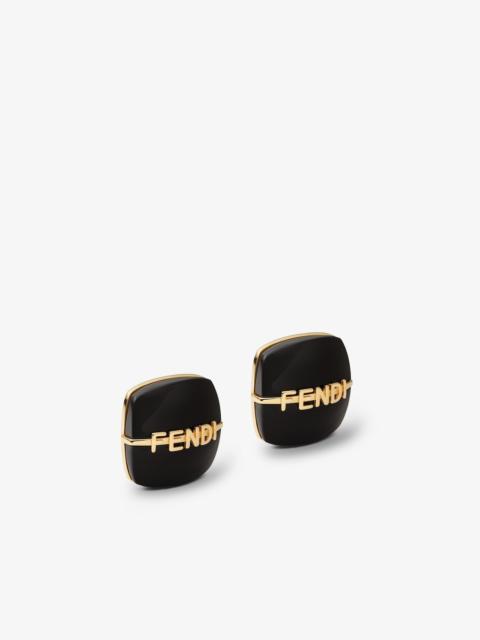 FENDI Fendigraphy Earrings Gold-colored and black metal earrings