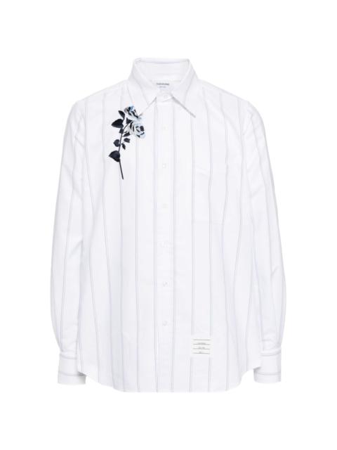 floral-embroidered poplin shirt
