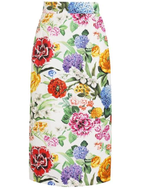 Dolce & Gabbana floral-print midi skirt