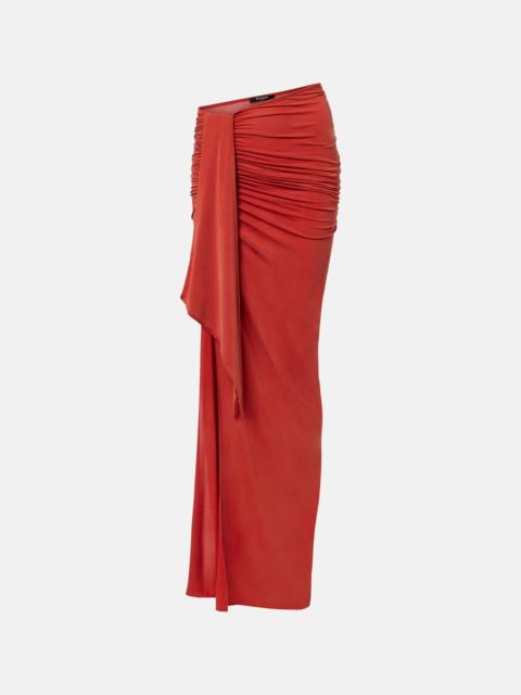 Balmain Draped jersey maxi skirt