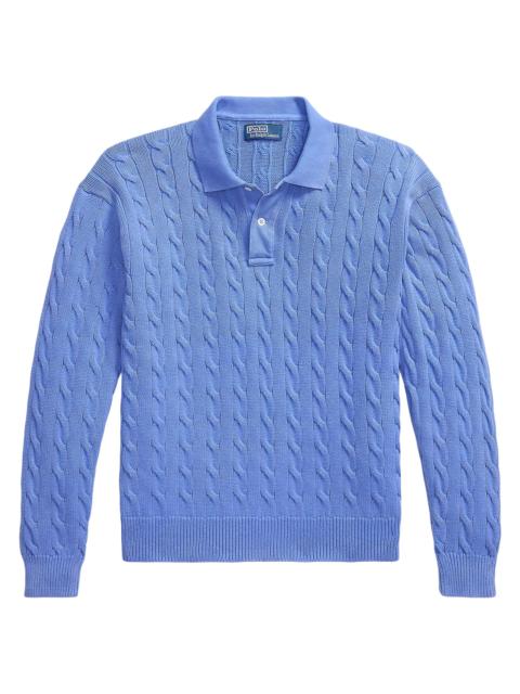 Polo Ralph Lauren Men's Cable-Knit Cotton Polo Sweater - Maidstone Blue