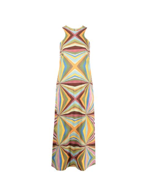 Racer geometric-print maxi dress
