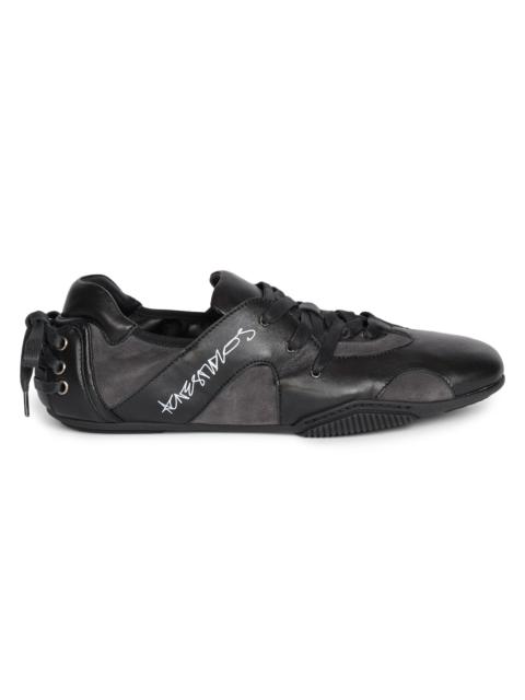 Acne Studios Men's Bilaria Up M Leather Low-Top Sneakers - Off Black