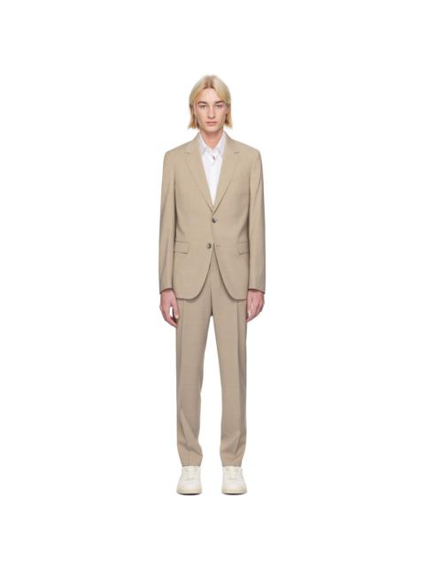 Beige Slim-Fit Suit