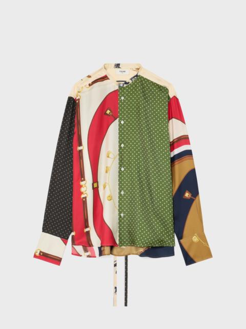 CELINE loose shirt IN printed silk twill
