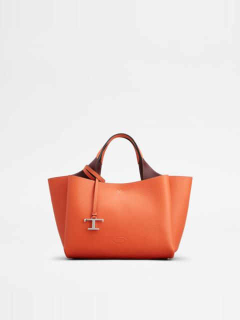 Tod's BAG IN LEATHER MINI - ORANGE, BURGUNDY