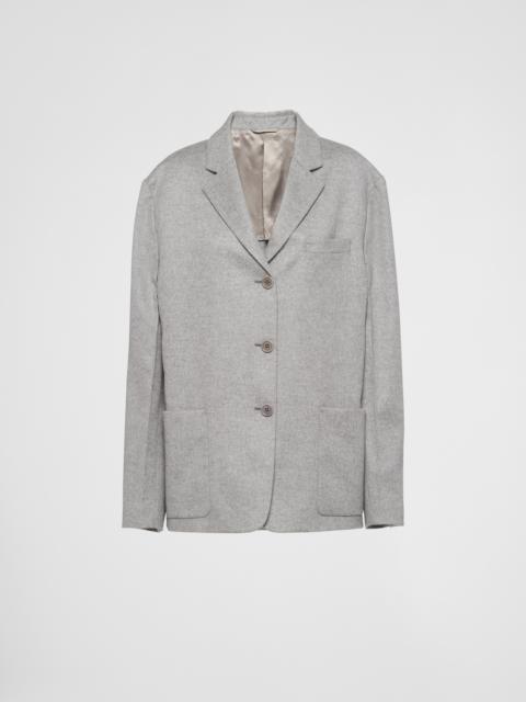 【プラダ・PRADA】Fil-a-fil single-breasted jacket Prada Fil-à-fil single-breasted jacket | REVERSIBLE