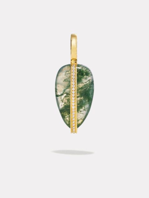 By Pariah Small Diamond Pebble Pendant | Moss Agate