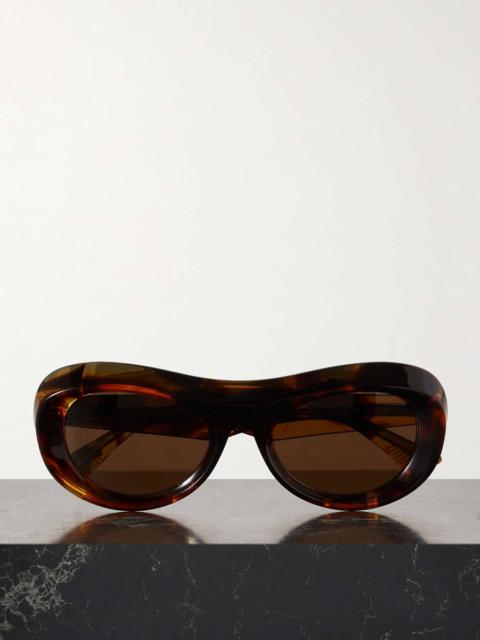 Round-frame tortoiseshell acetate sunglasses