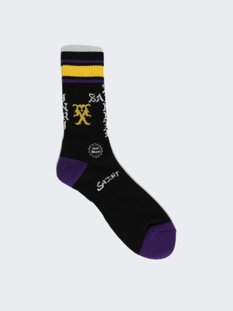 SAINT M×××××× Sinner Socks Black And Purple