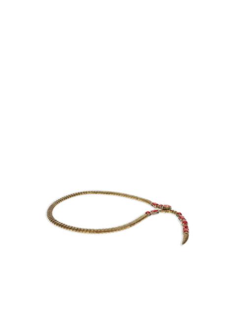 Roberto Cavalli snake-shaped stone-embellished belt